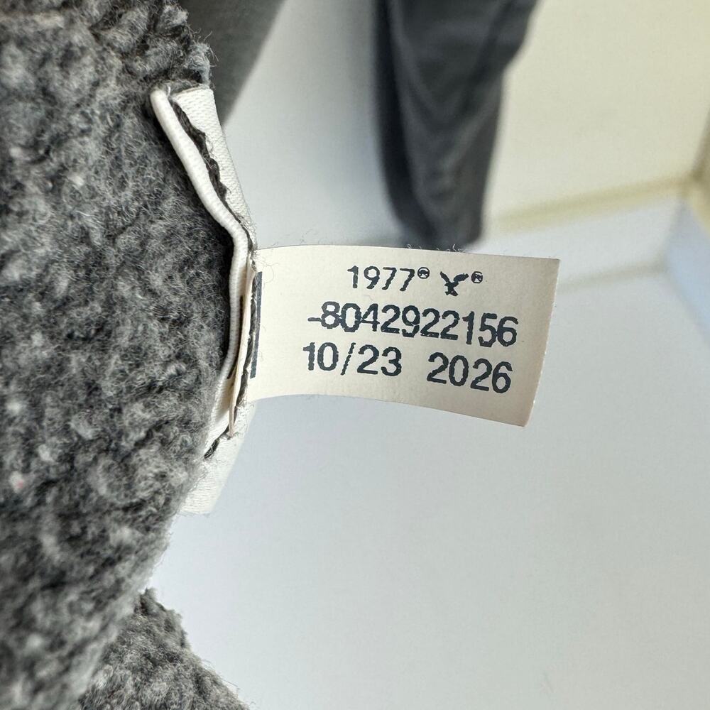 AE American Eagle Dark Gray Charcoal Oversized Zip Hoodie Womens Sz M - Picture 6 of 6